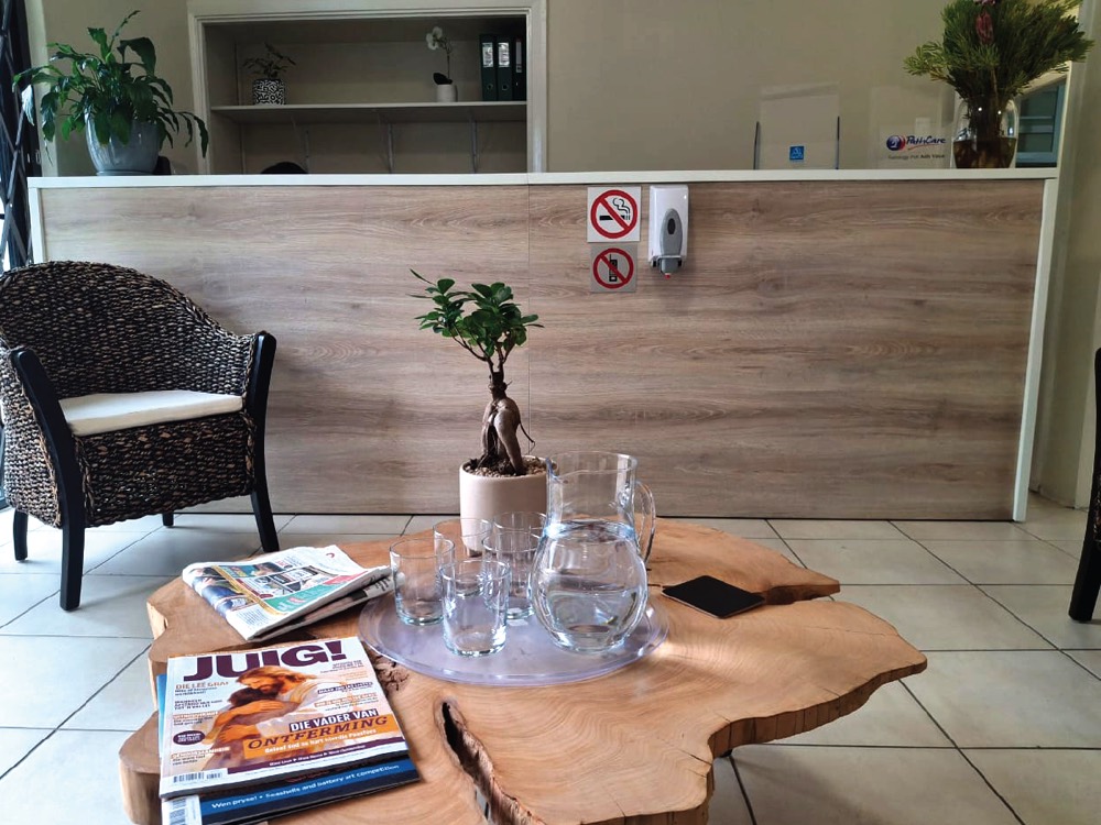 Restore Health and Care street sign, Dr Annetjie van der Nest, Mon–Fri 08:00–17:00